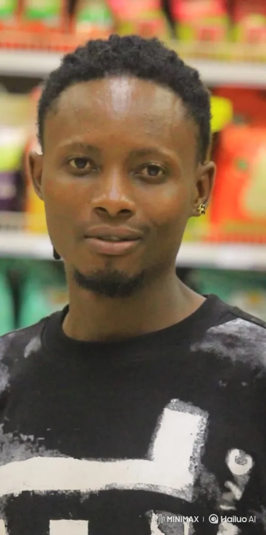 Young Black Man Maintains Eye Contact and Grins – AI Generated Video | Hailuo AI
