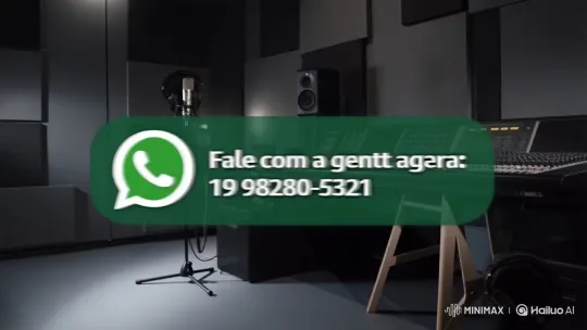Professional Recording Studio with Animated WhatsApp Contact Button – AI Generated Video | Hailuo AI