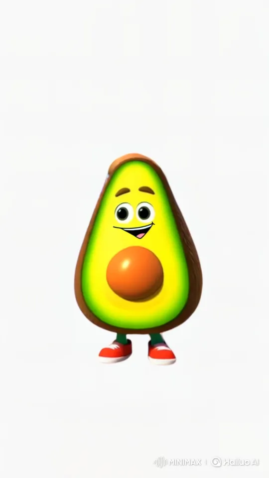 3D Animated Avocado Enjoying a Meal and Milk – AI Generated Video | Hailuo AI