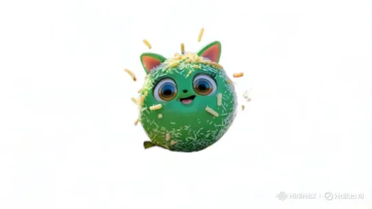 Animated Character Enjoying Breakfast with Cat Companion – AI Generated Video | Hailuo AI