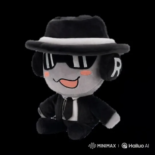 Cute Plush Toy Finds Coin on Dark City Sidewalk – AI Generated Video | Hailuo AI