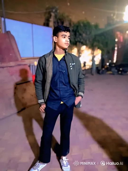 Young Man Reflects in Nighttime Courtyard – AI Generated Video | Hailuo AI