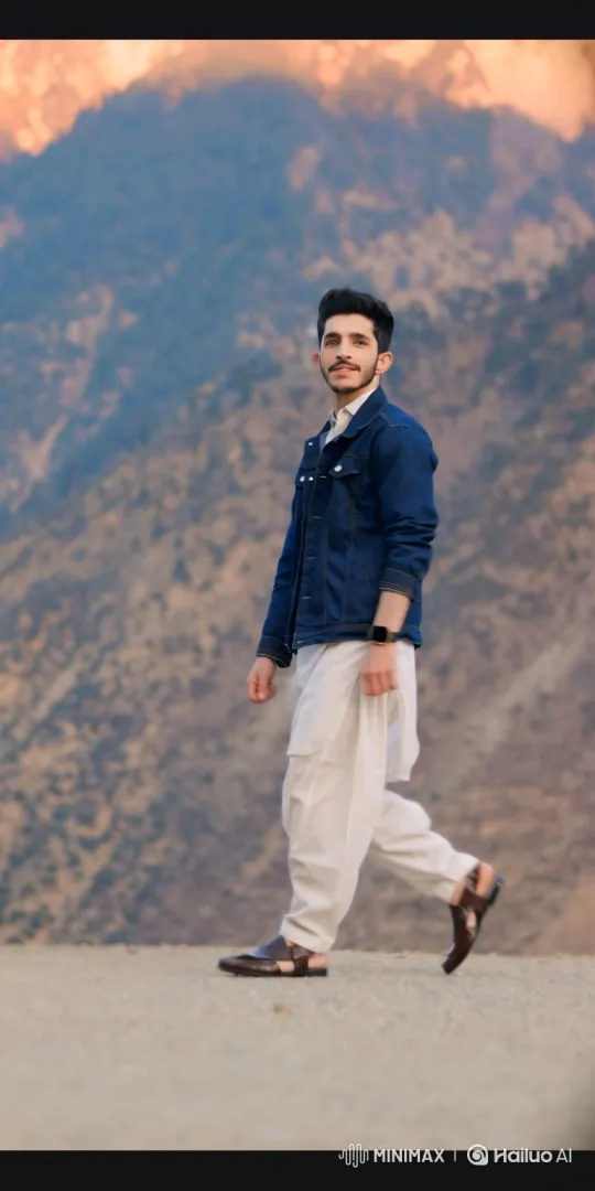 Young Man Walks in Open Landscape with Warm, Slow-Motion Smile – AI Generated Video | Hailuo AI