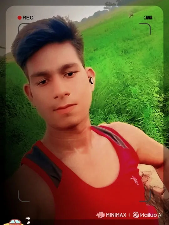 Young Man in Red Tank Top Filming Selfie – AI Generated Video | Hailuo AI