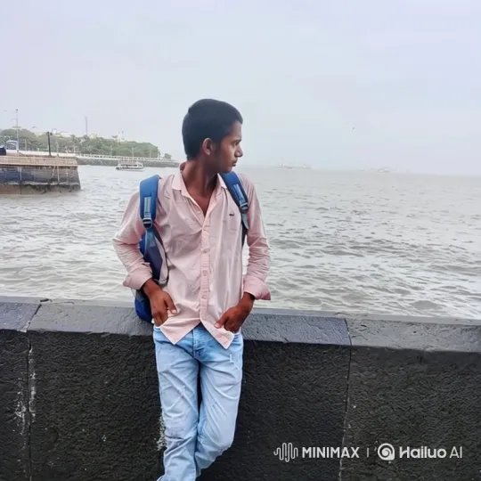 Young Man Contemplates at the Sea's Edge – AI Generated Video | Hailuo AI