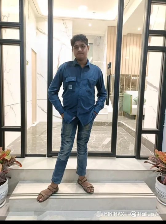 Young Man Poses Confidently in Modern Hallway – AI Generated Video | Hailuo AI