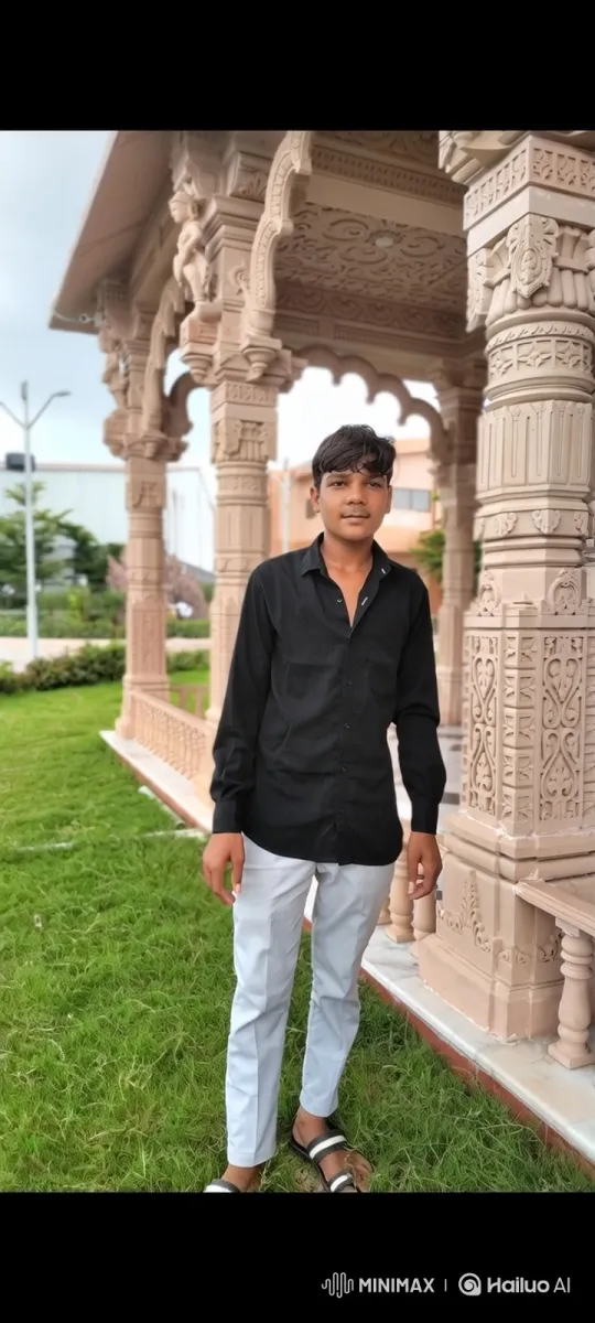Young Man on Lawn by Stone Pavilion – AI Generated Video | Hailuo AI