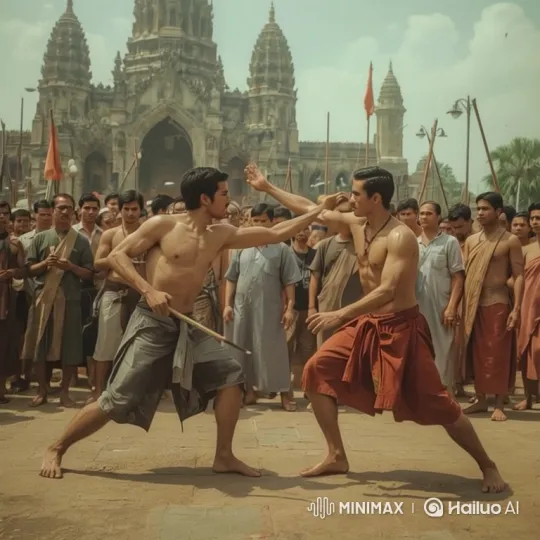 Shirtless Men Engage in Intense Martial Arts Fight – AI Generated Video | Hailuo AI
