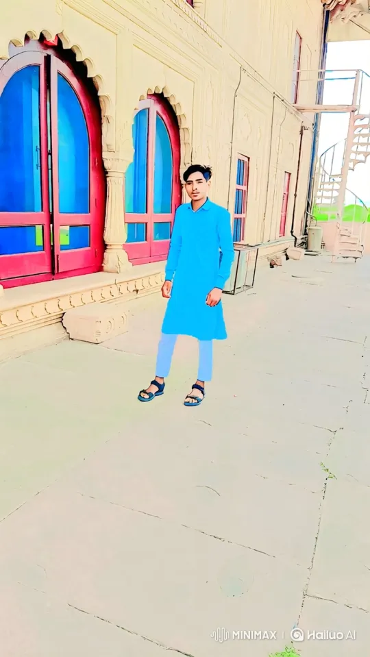Young Man Greets Formal Attired Man in Courtyard – AI Generated Video | Hailuo AI