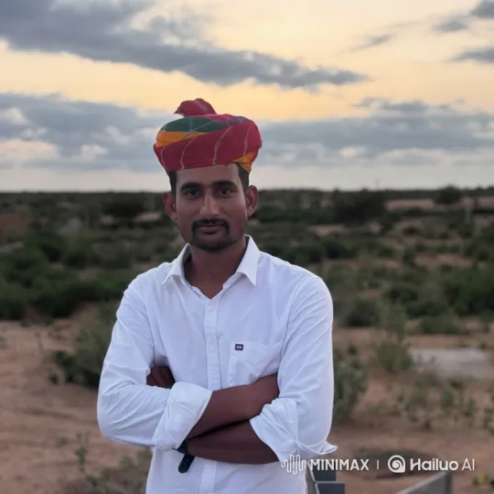 Man in Headwrap Meets Politician in Desert Setting – AI Generated Video | Hailuo AI