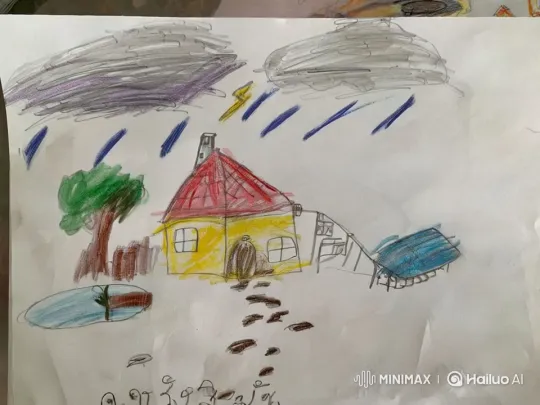 Rainy Atmosphere Around a Colorful House – AI Generated Video | Hailuo AI