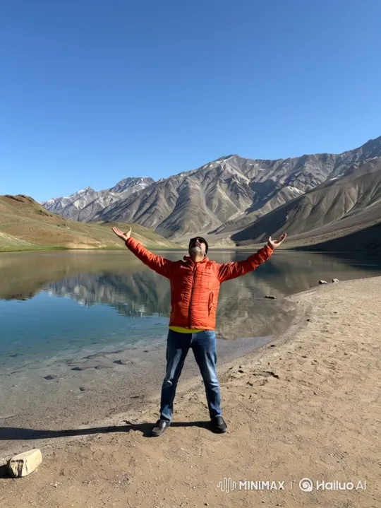 Man Embraces Beauty at Alpine Lake, Earth Revealed in Space – AI Generated Video | Hailuo AI