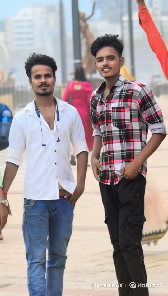 Cinematic Street Scene with Two Young Men – AI Generated Video | Hailuo AI