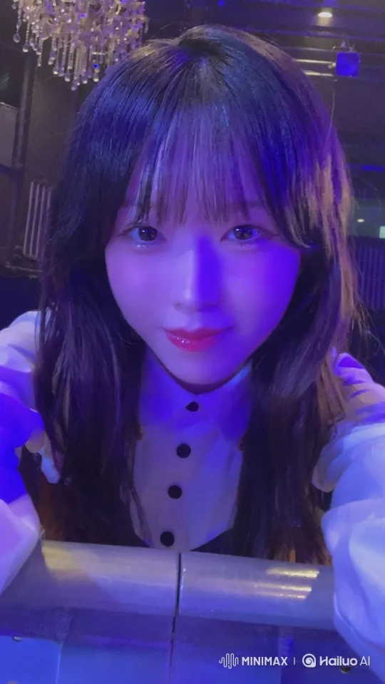 Young Woman Reflects in Purple-Lit Water – AI Generated Video | Hailuo AI