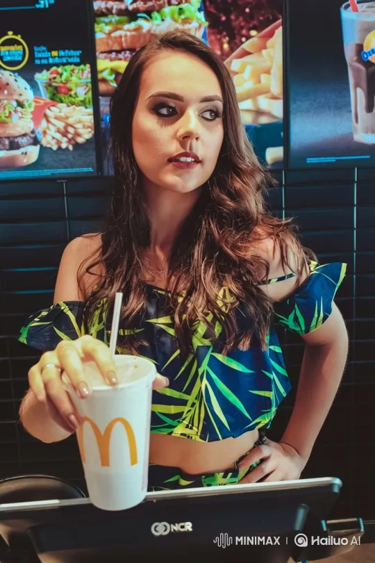 Fast-food Worker's Evolution from Pensive to Smiling – AI Generated Video | Hailuo AI