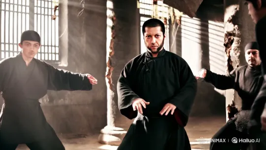 Jet Li-Style Martial Arts Scene in Abandoned Temple – AI Generated Video | Hailuo AI