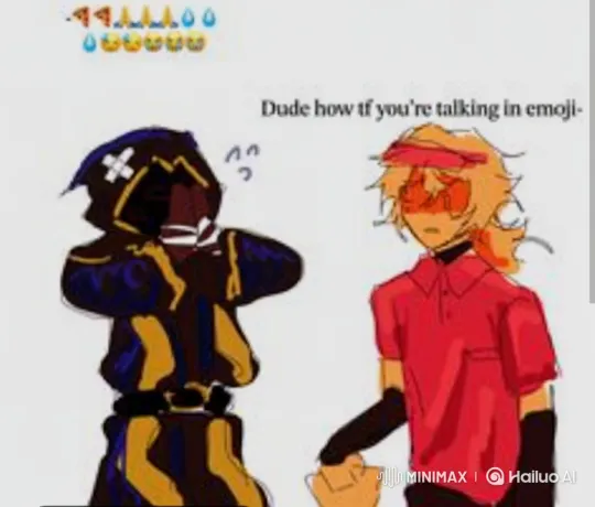 Anime-style Characters Emote in Silly Interaction – AI Generated Video | Hailuo AI