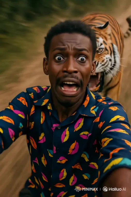 Tiger Pursues Me: An Escapade – AI Generated Video | Hailuo AI