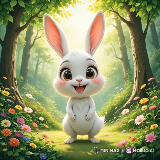 Joyful Rabbit Frolics in Enchanted Forest – AI Generated Video | Hailuo AI