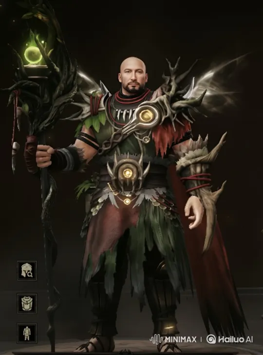 Druid Conjures Fiery Wolves with Magical Energy – AI Generated Video | Hailuo AI