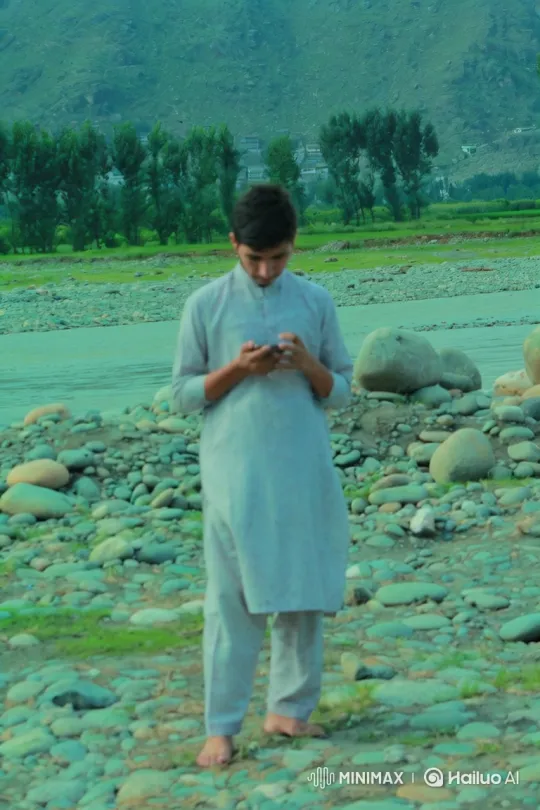 Young Couple Shares Serene Moment by River at Golden Hour – AI Generated Video | Hailuo AI