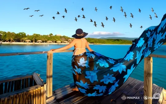 Tranquil Seaside Moment with Gentle Breeze and Birds – AI Generated Video | Hailuo AI
