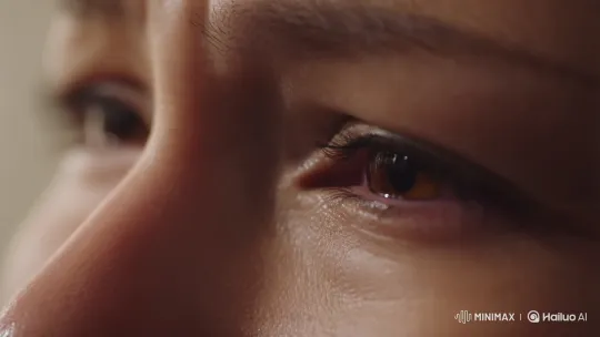 Intimate Close-Up of Tears Cascading from Sad Eyes – AI Generated Video | Hailuo AI