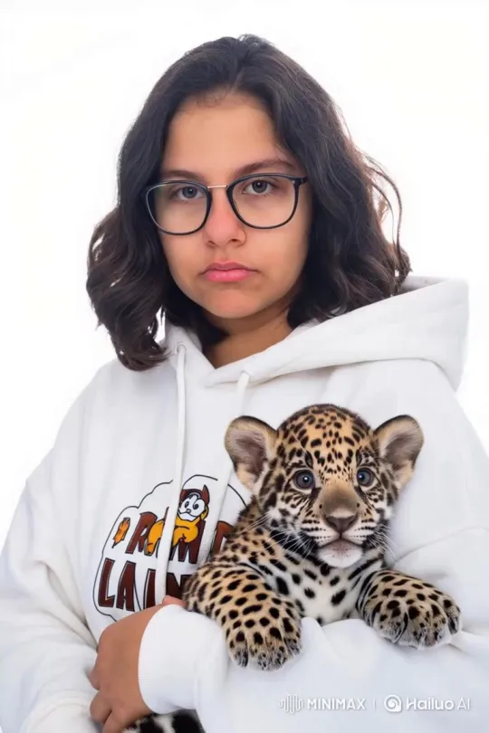 Girl Poses with Jaguar for Photo – AI Generated Video | Hailuo AI