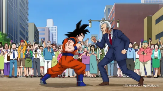 Anime Character Goku Fights President Biden in City Street – AI Generated Video | Hailuo AI