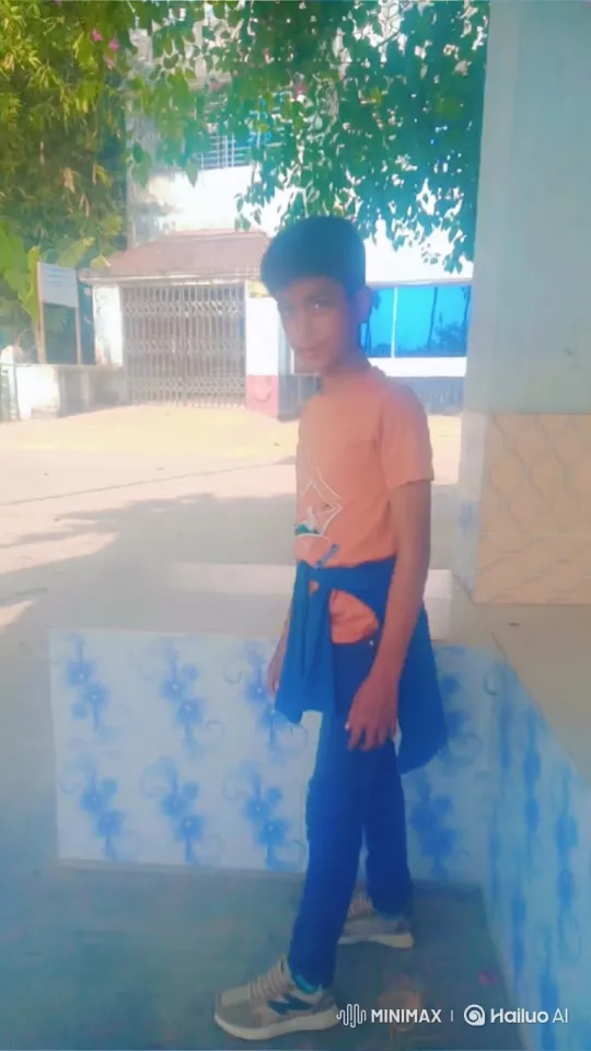 Young Boy Observes Car Pass By in Shaded Patio Scene – AI Generated Video | Hailuo AI