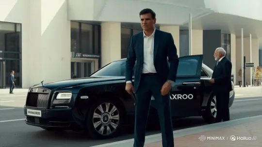 Narendra Modi greets man beside Rolls Royce – AI Generated Video | Hailuo AI