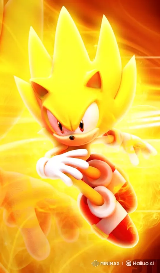 Super Sonic's Dynamic Dash in Digital Art – AI Generated Video | Hailuo AI