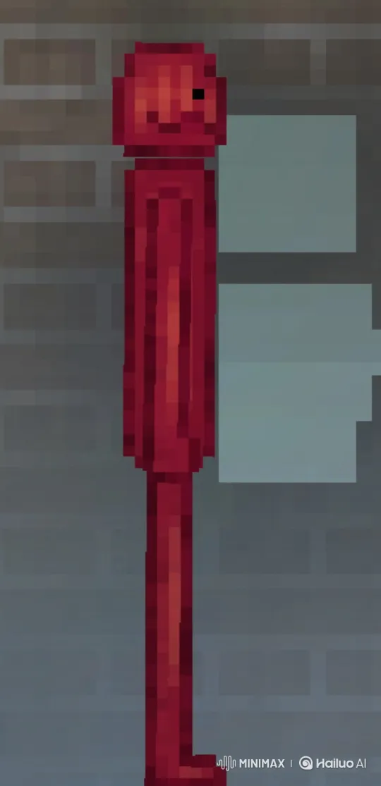 Pixel Art Humanoid Walks Across Static Background – AI Generated Video | Hailuo AI