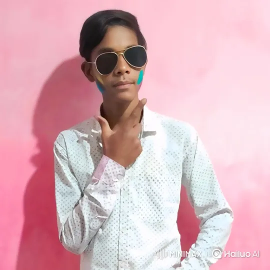 Young Man Poses with Finger Gun Against Pink Wall – AI Generated Video | Hailuo AI