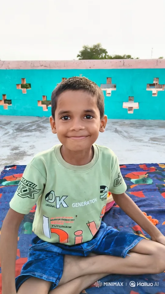 Golden Hour Rooftop Portrait of a Calm Boy – AI Generated Video | Hailuo AI
