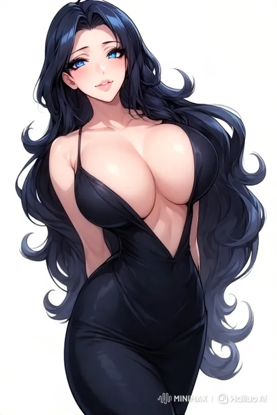 Woman's Bust Expansion in Black Dress – AI Generated Video | Hailuo AI