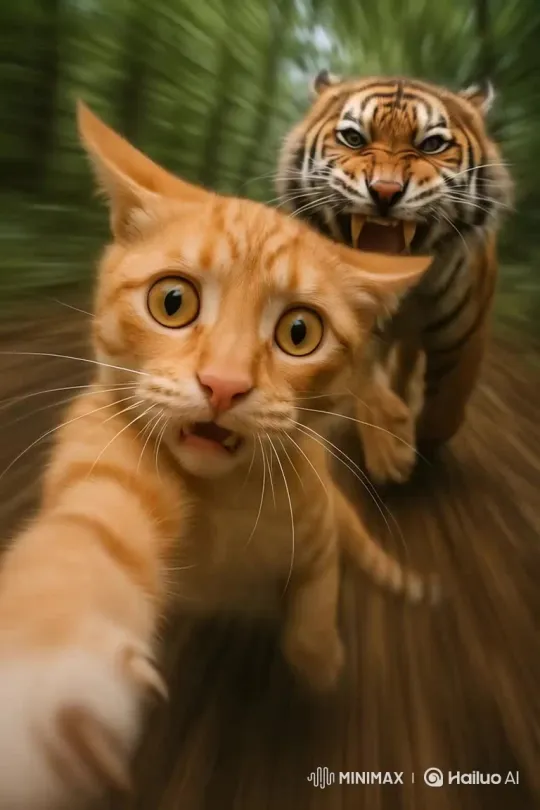Running from the Tiger – AI Generated Video | Hailuo AI