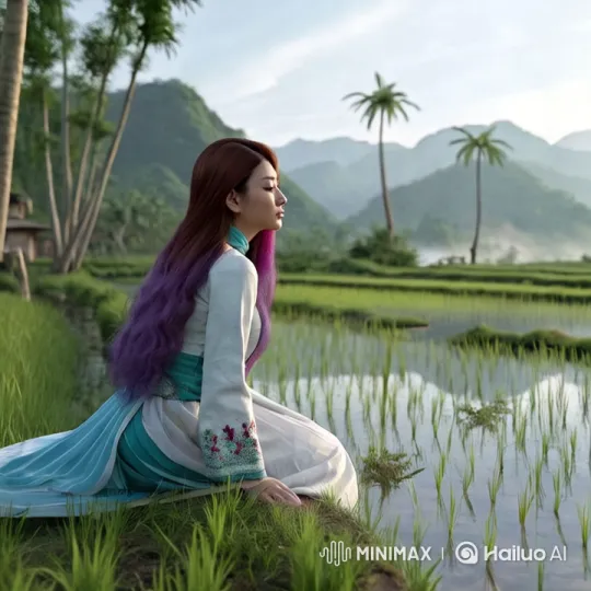 Tranquil Rice Field: A Serene Dance by a Woman – AI Generated Video | Hailuo AI