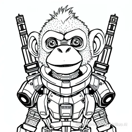 Futuristic Monkey Warrior Prepares for Battle – AI Generated Video | Hailuo AI