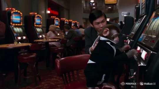 Retro Casino: Monkey Wins Jackpot, Insults Reporter, Flees with Gun Chase – AI Generated Video | Hailuo AI