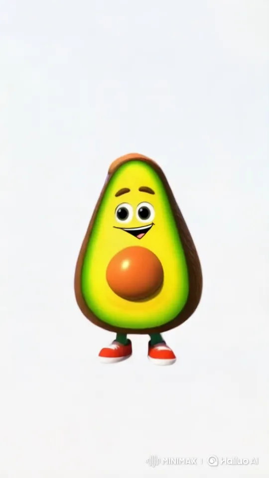 Animated Avocado Enjoying Boba in a Park Setting – AI Generated Video | Hailuo AI