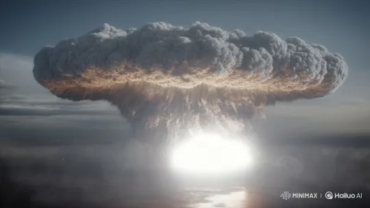 Nuclear Explosion Forms Colossal Mushroom Cloud – AI Generated Video | Hailuo AI
