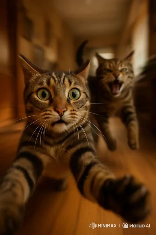 Feline Conflict: Cat vs. Cat – AI Generated Video | Hailuo AI
