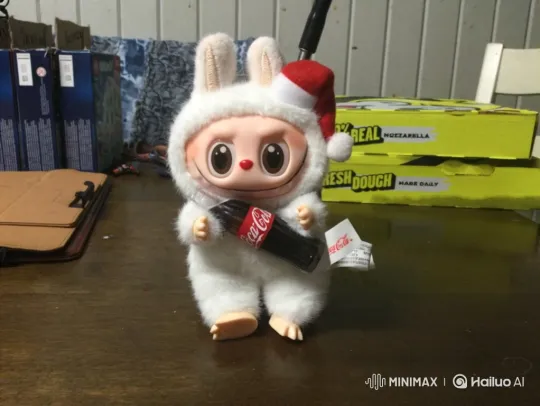 Doll in Bunny Costume Shakes Coca-Cola Bottle – AI Generated Video | Hailuo AI