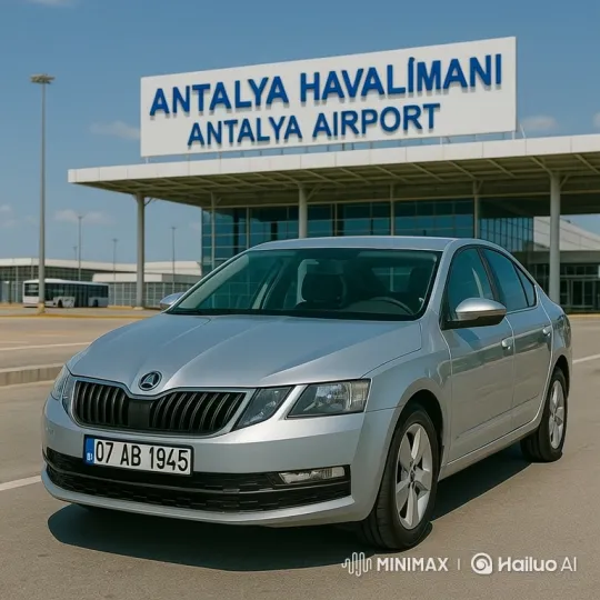 Silver Sedan Departure from Antalya Airport – AI Generated Video | Hailuo AI