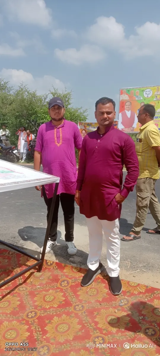 Two Men Stand Calmly at Outdoor Public Event – AI Generated Video | Hailuo AI