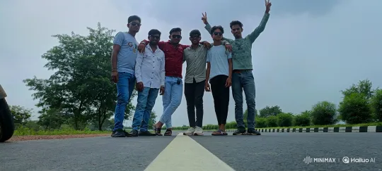 Young Friends Embrace on Paved Road in Sunny Mood – AI Generated Video | Hailuo AI