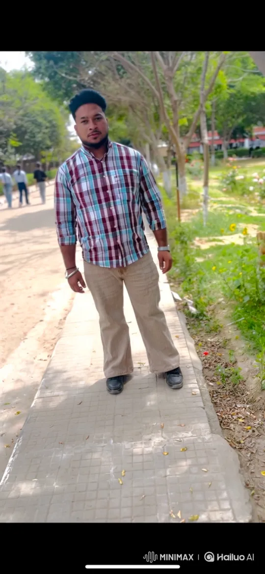 Stylized Park Scene with Reflective Young Man – AI Generated Video | Hailuo AI