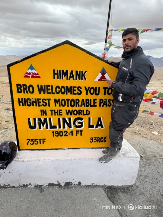 Man at World's Highest Motorable Pass to Earth from Space – AI Generated Video | Hailuo AI