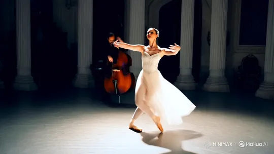 Ethereal Ballerina Dance in Grand Castle – AI Generated Video | Hailuo AI